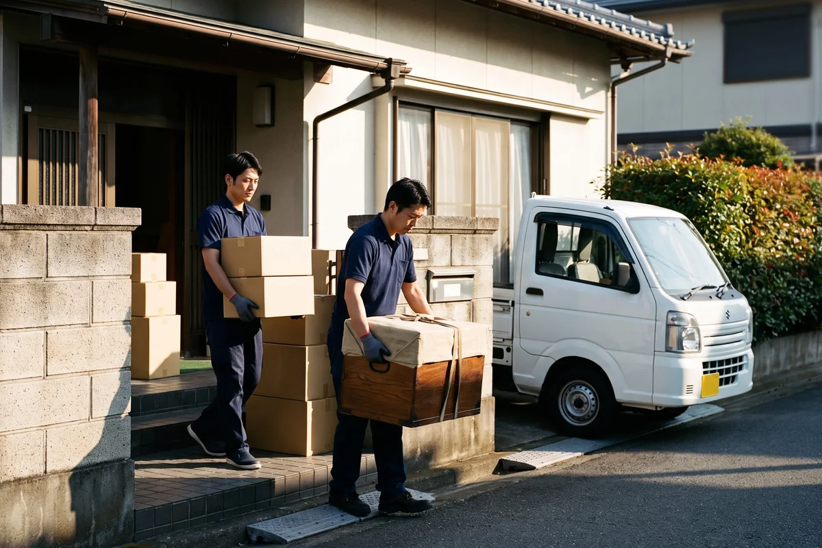 買取品を搬出するスタッフ(※イメージ)