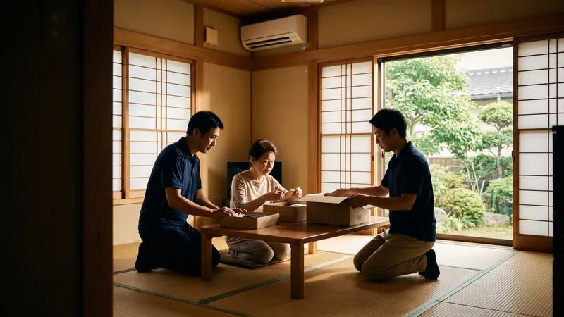 生前整理で仕分けをしている様子