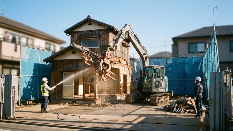 木造住宅の解体工事の現場（※イメージ）